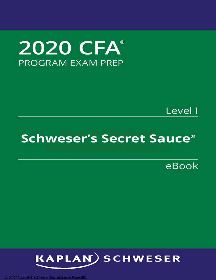Secret Sauce Cfa Level 1 2013 Pdf