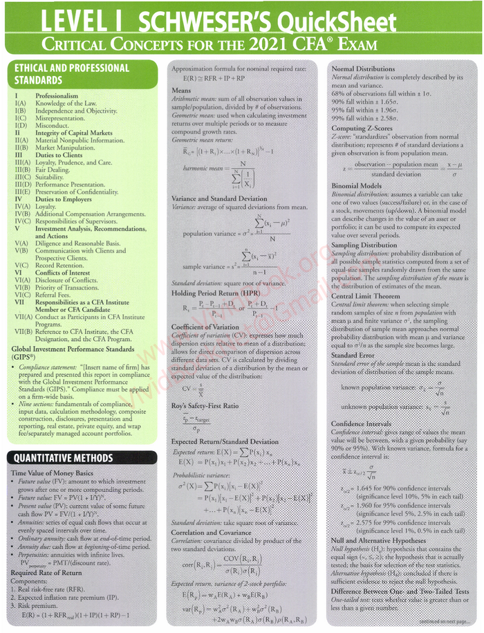 cfa level 1 schweser notes pdf